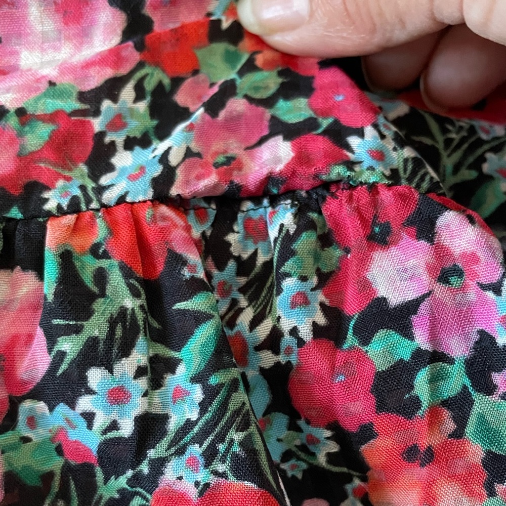 Zara floral ruffled V neck oversized midi dress - Picture 16 of 16